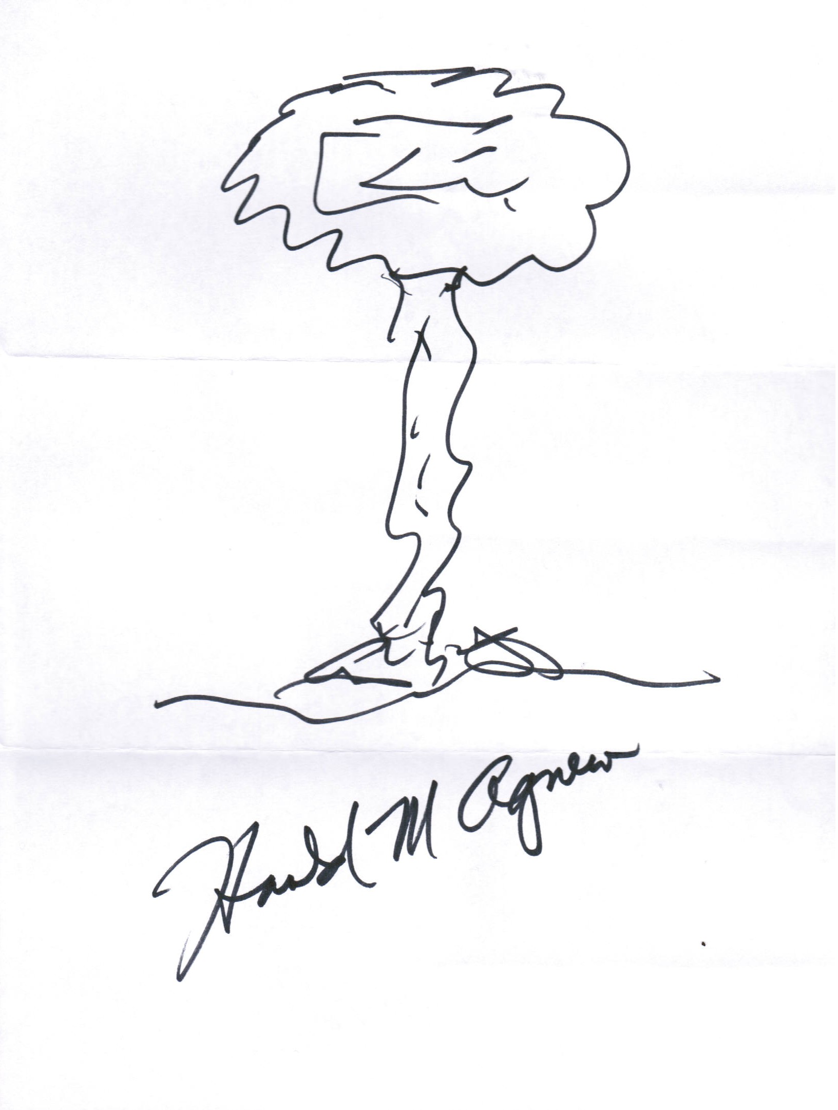 > Auction Detail > (693771) Harold Agnew Signed Drawing of  Atomic Bomb Manhattan Project Authentic