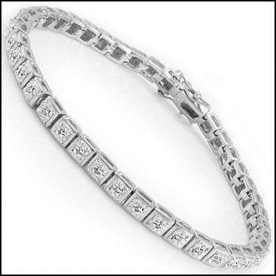 $2,495 Value! 0.32 Cts Natural Diamond Rhodium Plated Designer Bracelet