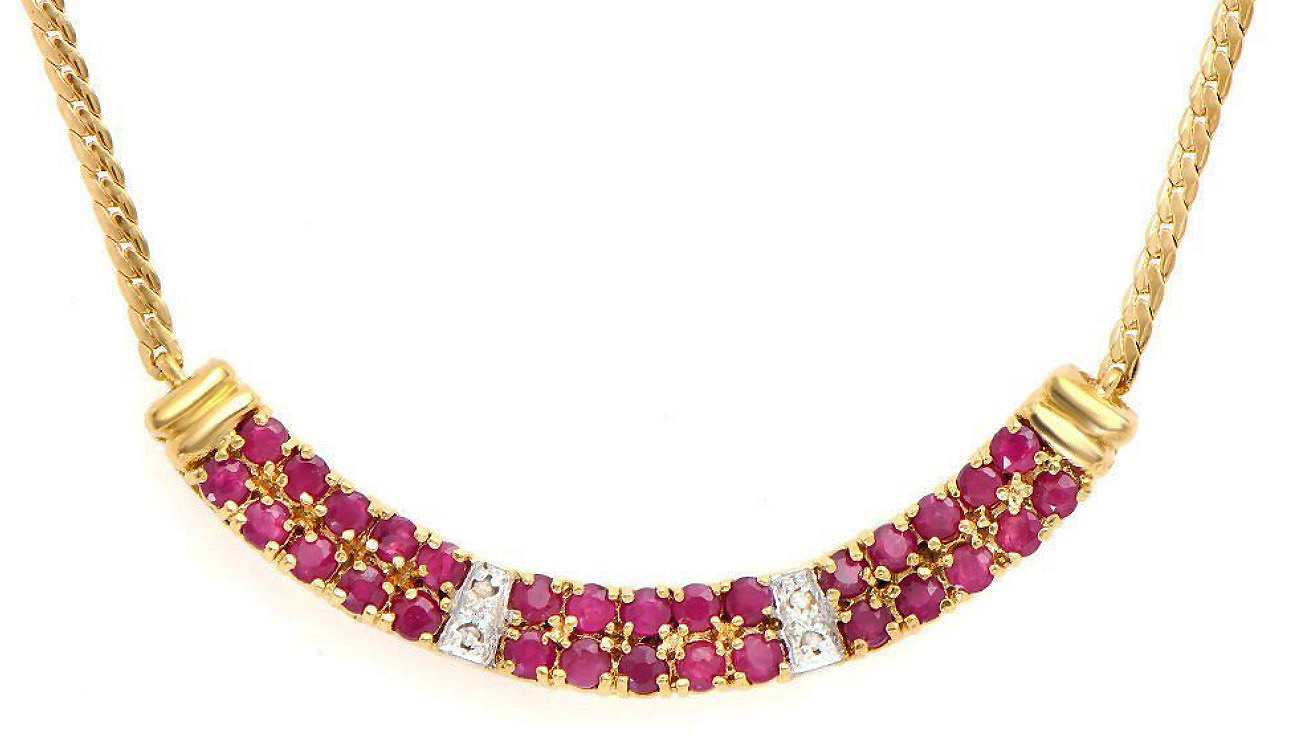 $2,285 Value! 2.29 Cts Natural Ruby & Diamond Designer Necklace NEW