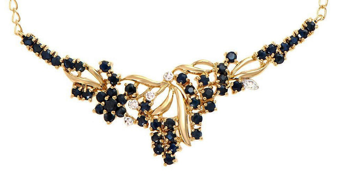 $2,395 Value! 3.30 Cts Natural Sapphire & Diamond Designer Necklace NEW的来源图片