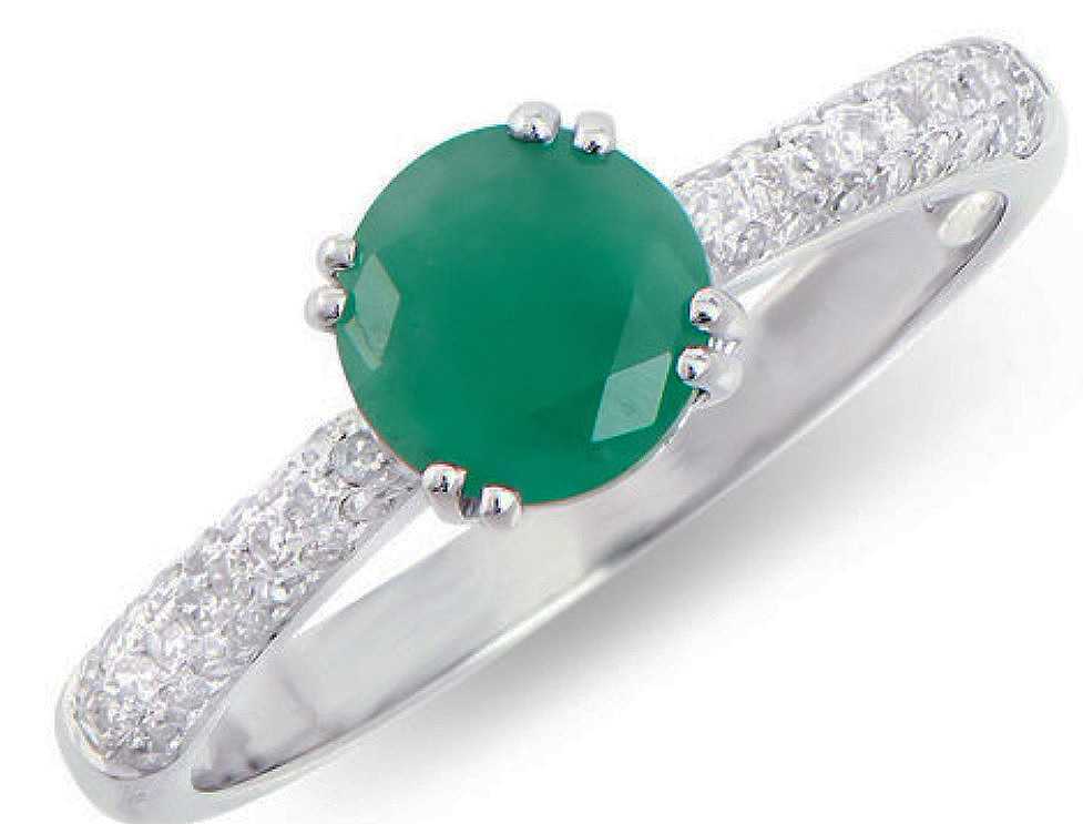 $6,215 Value! 1.30 Cts GLS Certified Natural Diamond Emerald 14K Gold Designer Ring NEW的来源图片