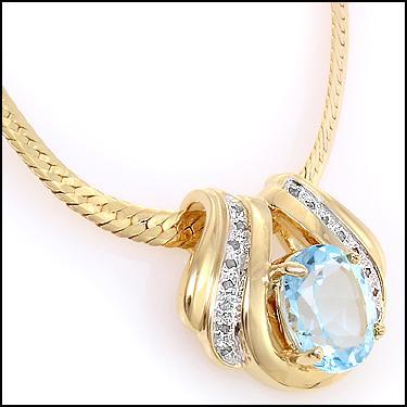 $2,295 Value! 6.12 Cts Natural Blue Topaz Diamond 18KGP Designer Necklace NEW的来源图片